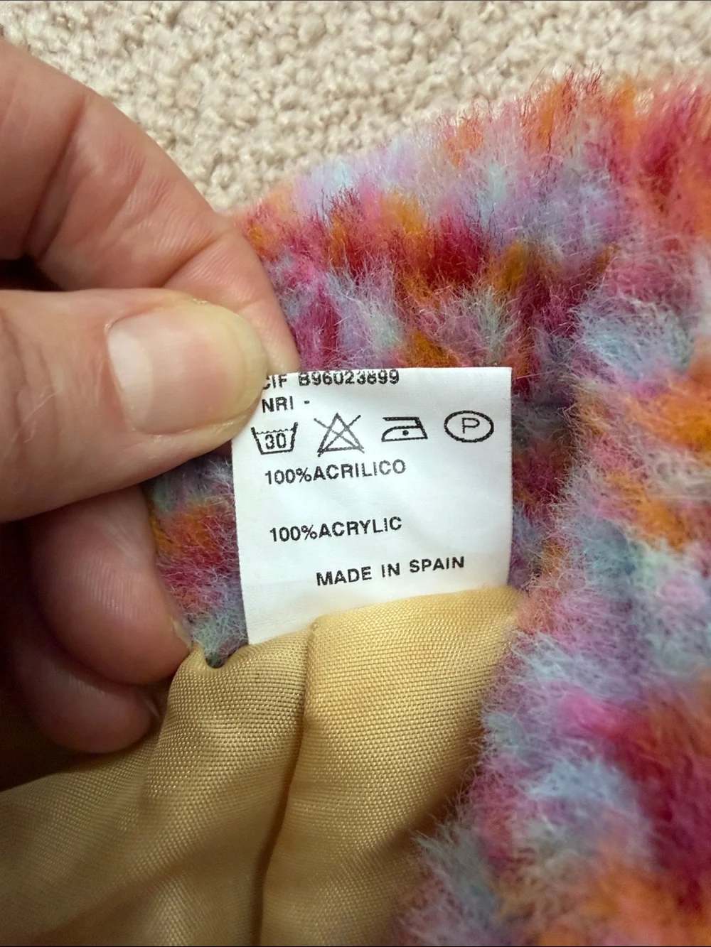 Vintage Cosqui by Infantiles Sheila Faux Fur Sherbet Confetti Teddy Coat. 24M